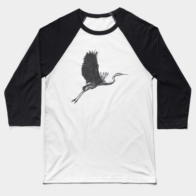 Great Blue Heron Baseball T-Shirt by baileyemilee